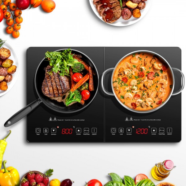 S16 Sunmaki Portable Double Induction Cooktop 1800...