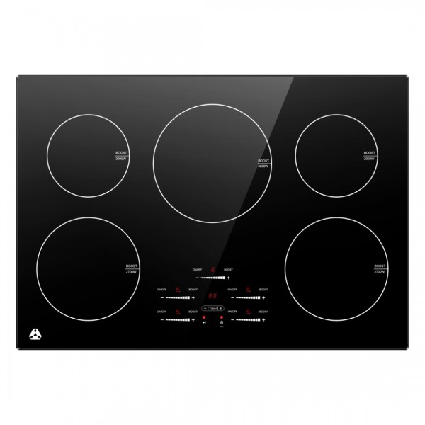 Electric Cooktop 30 Inch, Sunmaki 5 Burners Built-in Electric Stove Top, Max 10600w high power Ceramic Glass Countertop with Touch Control