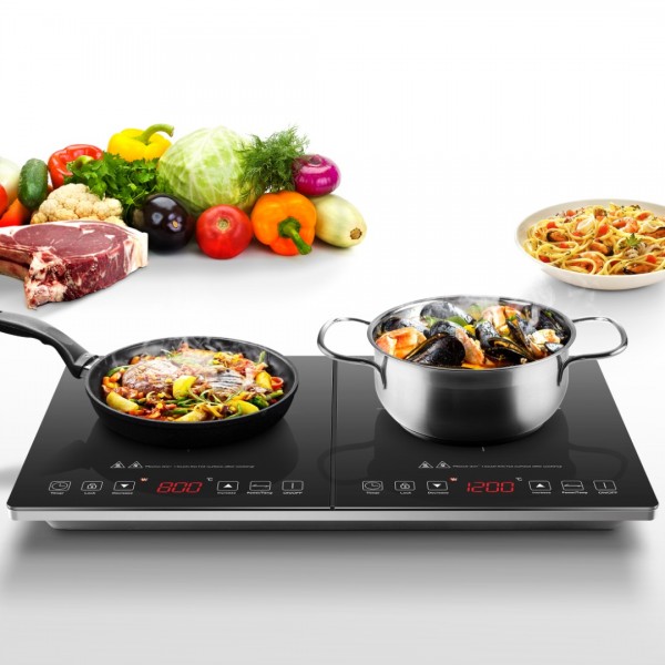 S16 Sunmaki Portable Double Induction Cooktop 1800W Induction Cooker