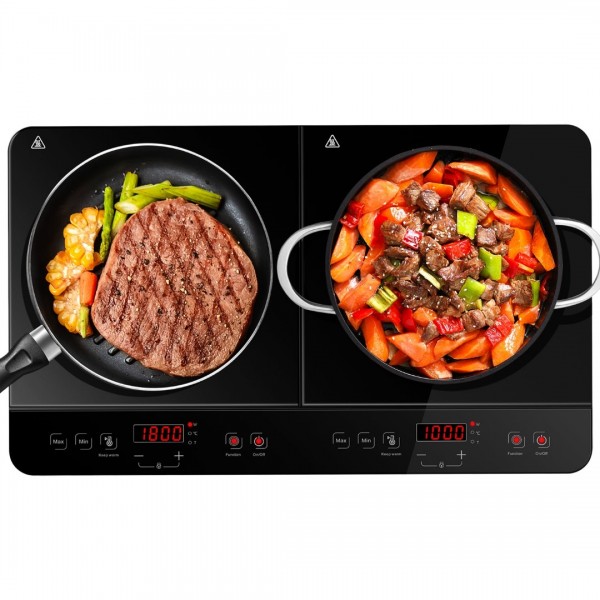 Sunmaki Portable Double Induction Cooktop 1800W In...