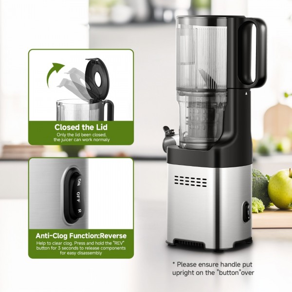 Sunmaki Juicer Machines 5.2" Large Feed Chute for Whole Fruits & Vegetables