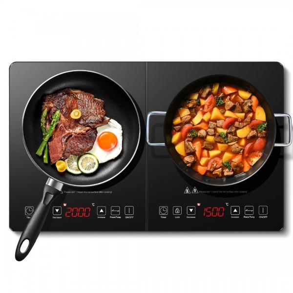 Sunmaki Portable Double Induction Cooktop 1800W In...